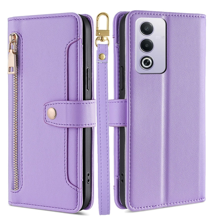 Sheep Texture Cross-body Zipper Wallet Leather Phone Case, For OPPO Reno13 F 5G / 4G, For OPPO A3 5G India, For OPPO Reno12 F 5G, For OPPO A3 Pro 5G India, For OPPO Reno12 5G Global, For OPPO A60 4G Global, For OPPO Reno11 F 5G, For OPPO Find X7 5G����...