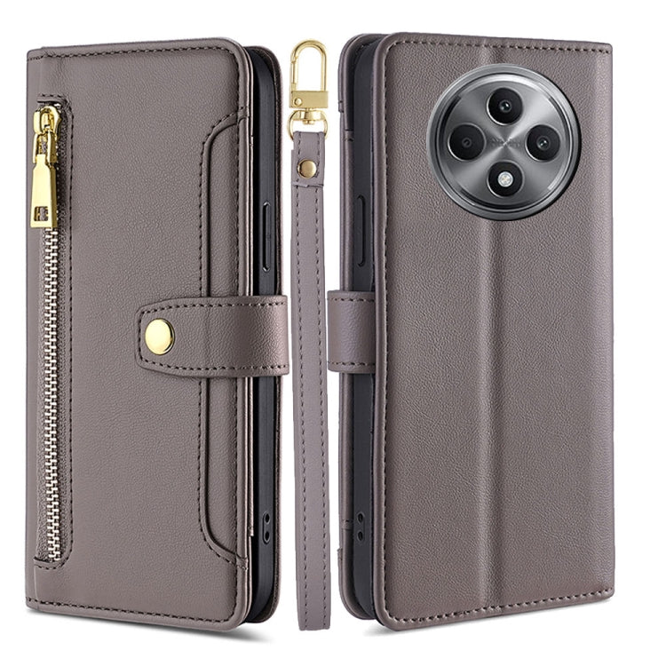 Sheep Texture Cross-body Zipper Wallet Leather Phone Case, For OPPO Reno13 F 5G / 4G, For OPPO A3 5G India, For OPPO Reno12 F 5G, For OPPO A3 Pro 5G India, For OPPO Reno12 5G Global, For OPPO A60 4G Global, For OPPO Reno11 F 5G, For OPPO Find X7 5G����...