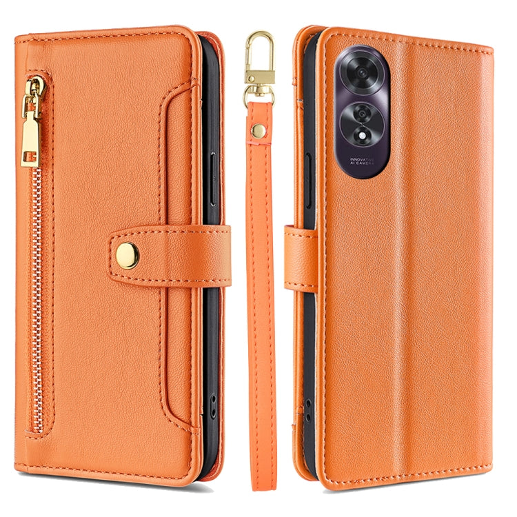 Sheep Texture Cross-body Zipper Wallet Leather Phone Case, For OPPO Reno13 F 5G / 4G, For OPPO A3 5G India, For OPPO Reno12 F 5G, For OPPO A3 Pro 5G India, For OPPO Reno12 5G Global, For OPPO A60 4G Global, For OPPO Reno11 F 5G, For OPPO Find X7 5G����...