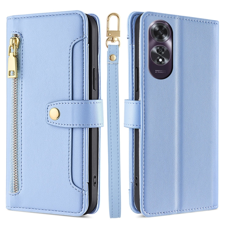Sheep Texture Cross-body Zipper Wallet Leather Phone Case, For OPPO Reno13 F 5G / 4G, For OPPO A3 5G India, For OPPO Reno12 F 5G, For OPPO A3 Pro 5G India, For OPPO Reno12 5G Global, For OPPO A60 4G Global, For OPPO Reno11 F 5G, For OPPO Find X7 5G����...