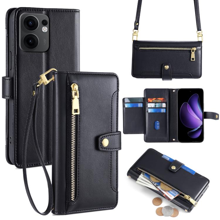 Sheep Texture Cross-body Zipper Wallet Leather Phone Case, For OPPO Reno13 F 5G / 4G, For OPPO A3 5G India, For OPPO Reno12 F 5G, For OPPO A3 Pro 5G India, For OPPO Reno12 5G Global, For OPPO A60 4G Global, For OPPO Reno11 F 5G, For OPPO Find X7 5G����...