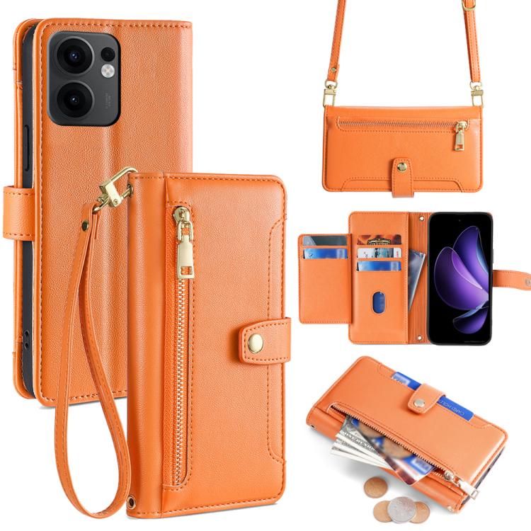Sheep Texture Cross-body Zipper Wallet Leather Phone Case, For OPPO Reno13 F 5G / 4G, For OPPO A3 5G India, For OPPO Reno12 F 5G, For OPPO A3 Pro 5G India, For OPPO Reno12 5G Global, For OPPO A60 4G Global, For OPPO Reno11 F 5G, For OPPO Find X7 5G����...