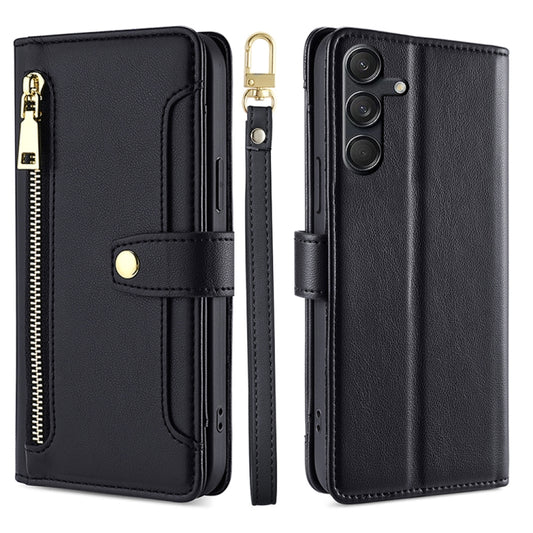 Sheep Texture Cross-body Zipper Wallet Leather Phone Case