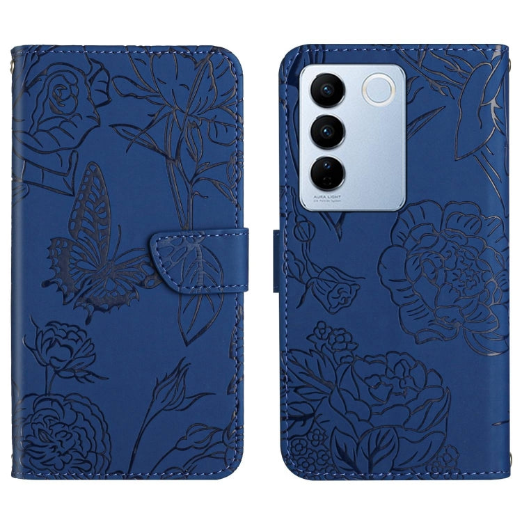 HT03 Skin Feel Butterfly Embossed Flip Leather Phone Case, For vivo Y39 5G Global, For vivo V50 Lite 5G, For vivo Y04 4G / Y29s 5G, For vivo Y29 4G Global, For vivo V50 5G Global, For vivo Y02A 4G / Y02 4G / Y11 2023, For vivo Y56 5G Global������������...
