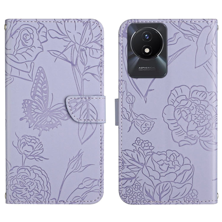 HT03 Skin Feel Butterfly Embossed Flip Leather Phone Case, For vivo Y39 5G Global, For vivo V50 Lite 5G, For vivo Y04 4G / Y29s 5G, For vivo Y29 4G Global, For vivo V50 5G Global, For vivo Y02A 4G / Y02 4G / Y11 2023, For vivo Y56 5G Global������������...