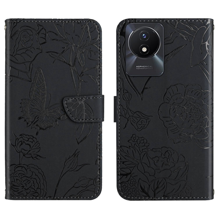 HT03 Skin Feel Butterfly Embossed Flip Leather Phone Case, For vivo Y39 5G Global, For vivo V50 Lite 5G, For vivo Y04 4G / Y29s 5G, For vivo Y29 4G Global, For vivo V50 5G Global, For vivo Y02A 4G / Y02 4G / Y11 2023, For vivo Y56 5G Global������������...