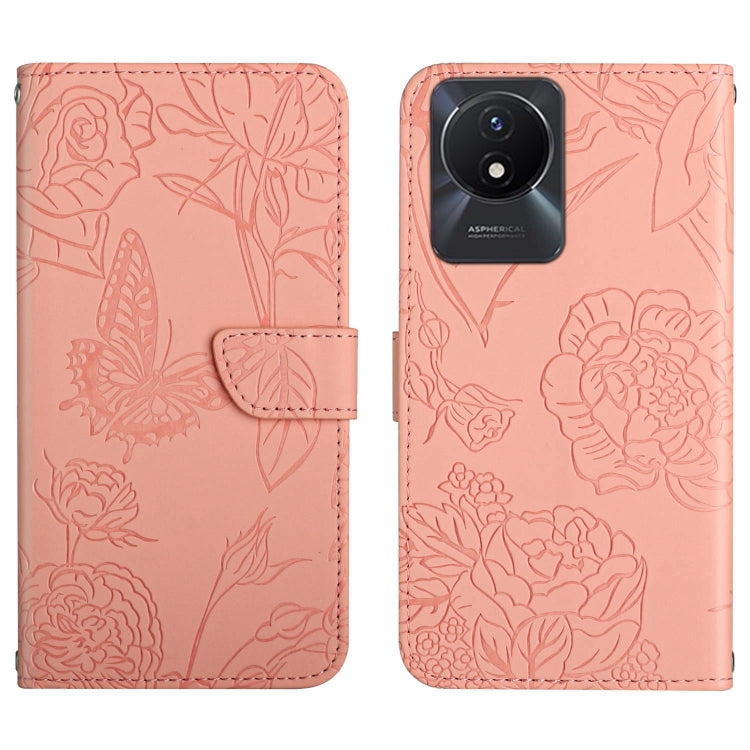 HT03 Skin Feel Butterfly Embossed Flip Leather Phone Case, For vivo Y39 5G Global, For vivo V50 Lite 5G, For vivo Y04 4G / Y29s 5G, For vivo Y29 4G Global, For vivo V50 5G Global, For vivo Y02A 4G / Y02 4G / Y11 2023, For vivo Y56 5G Global������������...