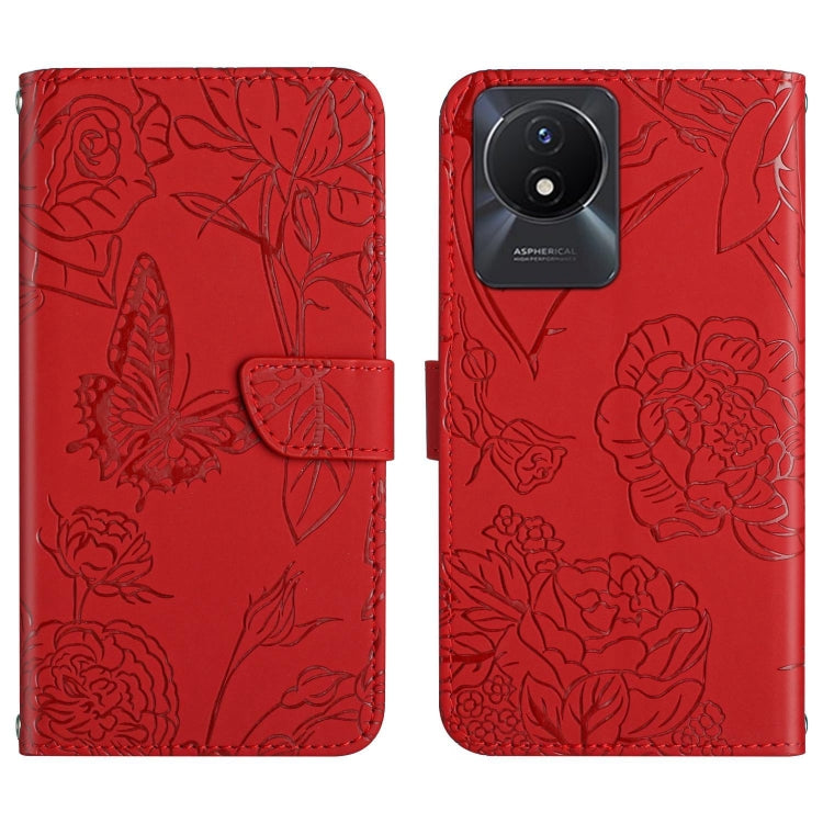 HT03 Skin Feel Butterfly Embossed Flip Leather Phone Case, For vivo Y39 5G Global, For vivo V50 Lite 5G, For vivo Y04 4G / Y29s 5G, For vivo Y29 4G Global, For vivo V50 5G Global, For vivo Y02A 4G / Y02 4G / Y11 2023, For vivo Y56 5G Global������������...