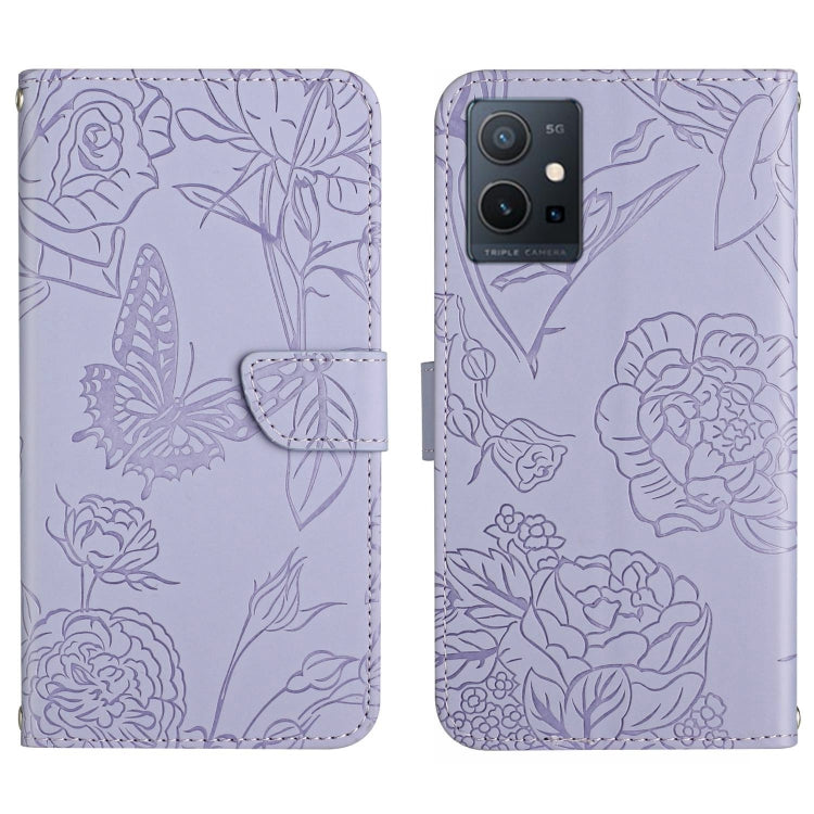 HT03 Skin Feel Butterfly Embossed Flip Leather Phone Case, For vivo Y39 5G Global, For vivo V50 Lite 5G, For vivo Y04 4G / Y29s 5G, For vivo Y29 4G Global, For vivo V50 5G Global, For vivo Y02A 4G / Y02 4G / Y11 2023, For vivo Y56 5G Global������������...