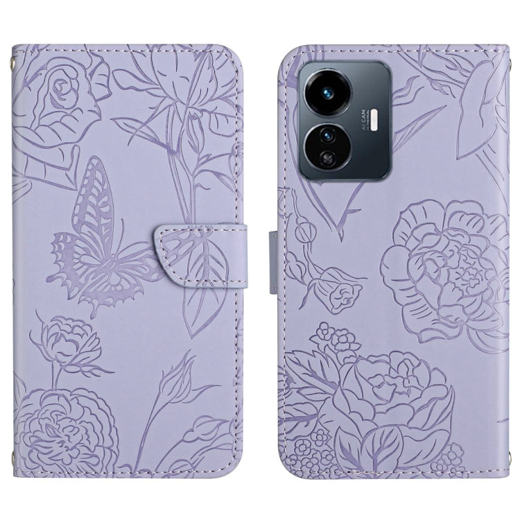 HT03 Skin Feel Butterfly Embossed Flip Leather Phone Case, For vivo Y39 5G Global, For vivo V50 Lite 5G, For vivo Y04 4G / Y29s 5G, For vivo Y29 4G Global, For vivo V50 5G Global, For vivo Y02A 4G / Y02 4G / Y11 2023, For vivo Y56 5G Global������������...