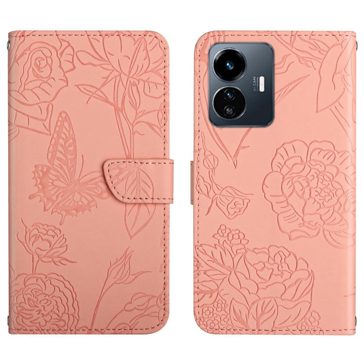 HT03 Skin Feel Butterfly Embossed Flip Leather Phone Case, For vivo Y39 5G Global, For vivo V50 Lite 5G, For vivo Y04 4G / Y29s 5G, For vivo Y29 4G Global, For vivo V50 5G Global, For vivo Y02A 4G / Y02 4G / Y11 2023, For vivo Y56 5G Global������������...