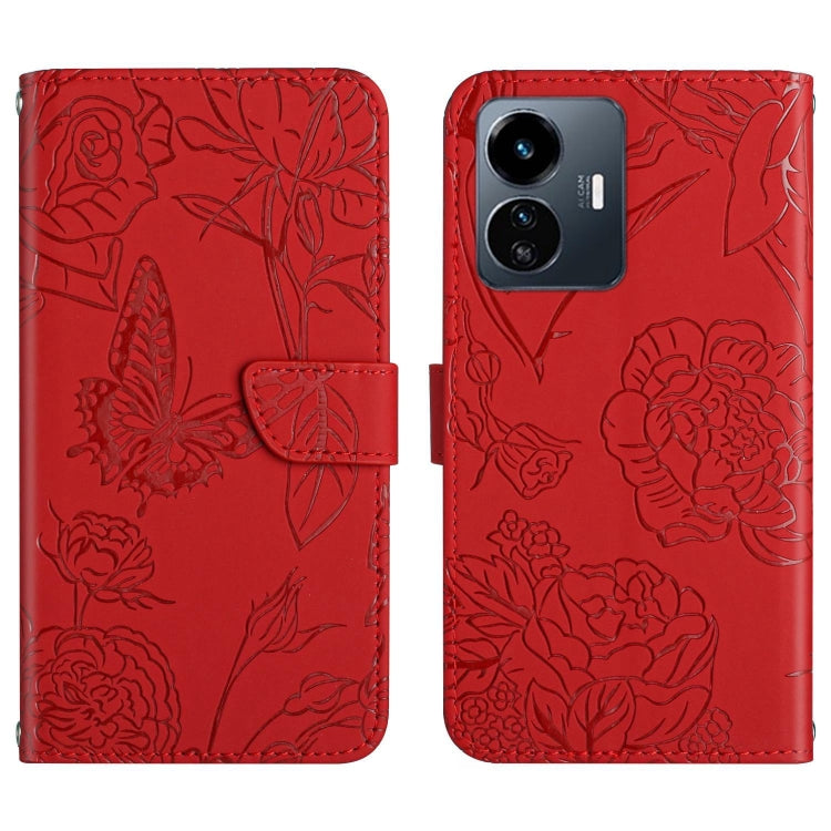 HT03 Skin Feel Butterfly Embossed Flip Leather Phone Case, For vivo Y39 5G Global, For vivo V50 Lite 5G, For vivo Y04 4G / Y29s 5G, For vivo Y29 4G Global, For vivo V50 5G Global, For vivo Y02A 4G / Y02 4G / Y11 2023, For vivo Y56 5G Global������������...