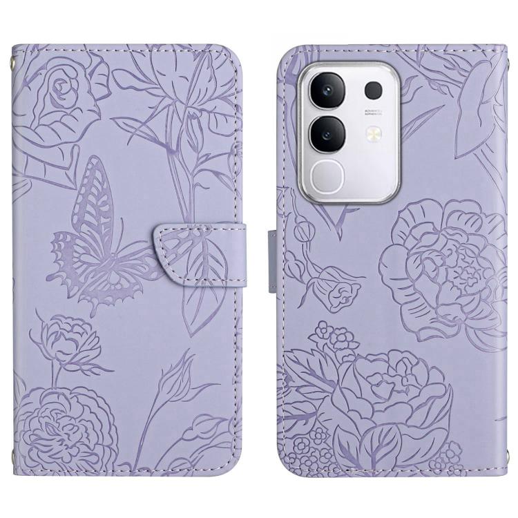 HT03 Skin Feel Butterfly Embossed Flip Leather Phone Case, For vivo Y39 5G Global, For vivo V50 Lite 5G, For vivo Y04 4G / Y29s 5G, For vivo Y29 4G Global, For vivo V50 5G Global, For vivo Y02A 4G / Y02 4G / Y11 2023, For vivo Y56 5G Global������������...