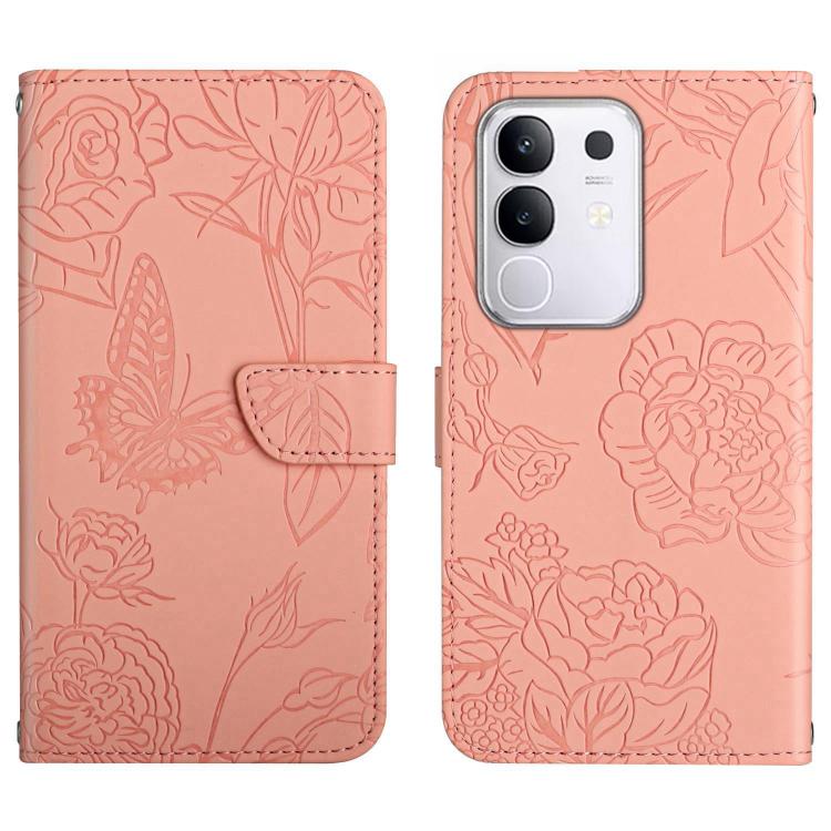 HT03 Skin Feel Butterfly Embossed Flip Leather Phone Case, For vivo Y39 5G Global, For vivo V50 Lite 5G, For vivo Y04 4G / Y29s 5G, For vivo Y29 4G Global, For vivo V50 5G Global, For vivo Y02A 4G / Y02 4G / Y11 2023, For vivo Y56 5G Global������������...