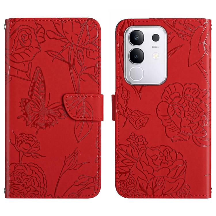 HT03 Skin Feel Butterfly Embossed Flip Leather Phone Case, For vivo Y39 5G Global, For vivo V50 Lite 5G, For vivo Y04 4G / Y29s 5G, For vivo Y29 4G Global, For vivo V50 5G Global, For vivo Y02A 4G / Y02 4G / Y11 2023, For vivo Y56 5G Global������������...