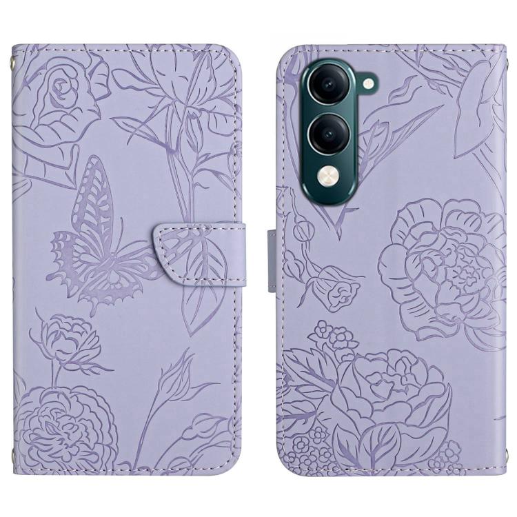 HT03 Skin Feel Butterfly Embossed Flip Leather Phone Case, For vivo Y39 5G Global, For vivo V50 Lite 5G, For vivo Y04 4G / Y29s 5G, For vivo Y29 4G Global, For vivo V50 5G Global, For vivo Y02A 4G / Y02 4G / Y11 2023, For vivo Y56 5G Global������������...