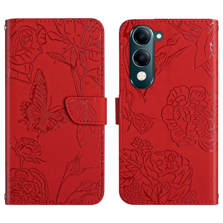 HT03 Skin Feel Butterfly Embossed Flip Leather Phone Case, For vivo Y39 5G Global, For vivo V50 Lite 5G, For vivo Y04 4G / Y29s 5G, For vivo Y29 4G Global, For vivo V50 5G Global, For vivo Y02A 4G / Y02 4G / Y11 2023, For vivo Y56 5G Global������������...