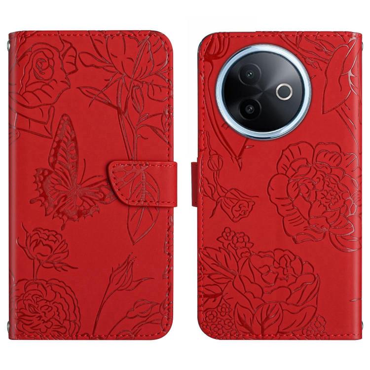 HT03 Skin Feel Butterfly Embossed Flip Leather Phone Case, For vivo Y39 5G Global, For vivo V50 Lite 5G, For vivo Y04 4G / Y29s 5G, For vivo Y29 4G Global, For vivo V50 5G Global, For vivo Y02A 4G / Y02 4G / Y11 2023, For vivo Y56 5G Global������������...