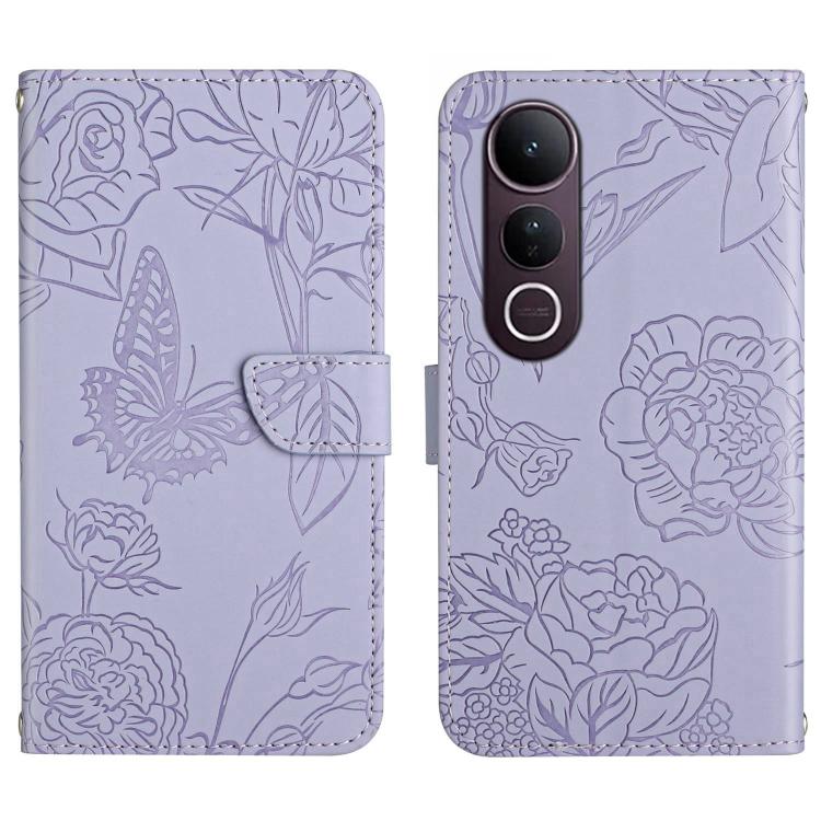 HT03 Skin Feel Butterfly Embossed Flip Leather Phone Case, For vivo Y39 5G Global, For vivo V50 Lite 5G, For vivo Y04 4G / Y29s 5G, For vivo Y29 4G Global, For vivo V50 5G Global, For vivo Y02A 4G / Y02 4G / Y11 2023, For vivo Y56 5G Global������������...