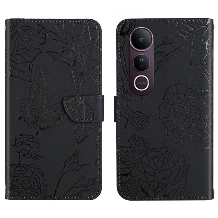 HT03 Skin Feel Butterfly Embossed Flip Leather Phone Case, For vivo Y39 5G Global, For vivo V50 Lite 5G, For vivo Y04 4G / Y29s 5G, For vivo Y29 4G Global, For vivo V50 5G Global, For vivo Y02A 4G / Y02 4G / Y11 2023, For vivo Y56 5G Global������������...