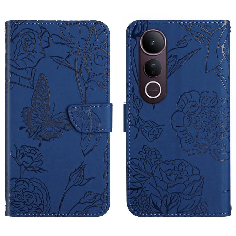 HT03 Skin Feel Butterfly Embossed Flip Leather Phone Case, For vivo Y39 5G Global, For vivo V50 Lite 5G, For vivo Y04 4G / Y29s 5G, For vivo Y29 4G Global, For vivo V50 5G Global, For vivo Y02A 4G / Y02 4G / Y11 2023, For vivo Y56 5G Global������������...