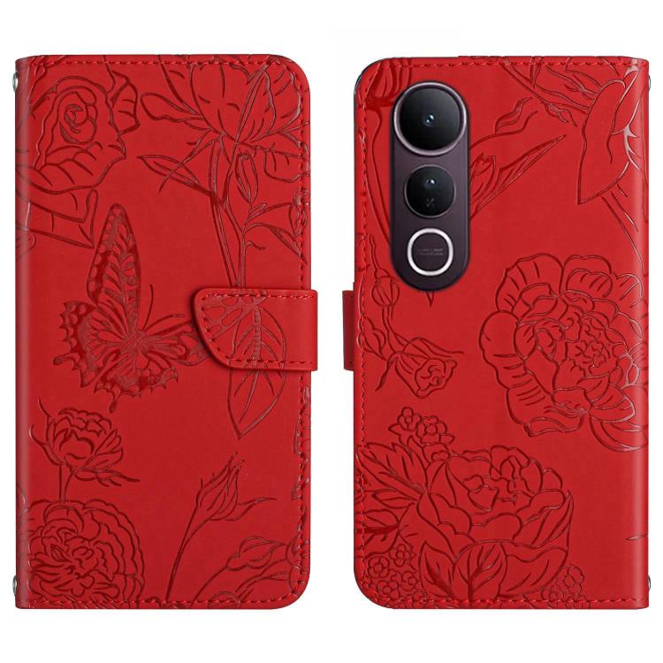 HT03 Skin Feel Butterfly Embossed Flip Leather Phone Case, For vivo Y39 5G Global, For vivo V50 Lite 5G, For vivo Y04 4G / Y29s 5G, For vivo Y29 4G Global, For vivo V50 5G Global, For vivo Y02A 4G / Y02 4G / Y11 2023, For vivo Y56 5G Global������������...
