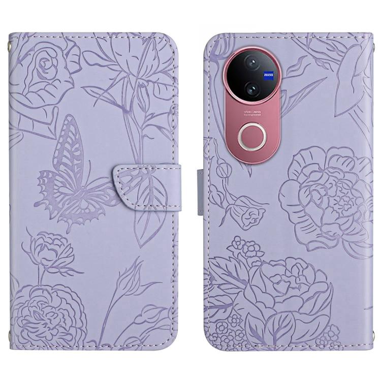 HT03 Skin Feel Butterfly Embossed Flip Leather Phone Case, For vivo Y39 5G Global, For vivo V50 Lite 5G, For vivo Y04 4G / Y29s 5G, For vivo Y29 4G Global, For vivo V50 5G Global, For vivo Y02A 4G / Y02 4G / Y11 2023, For vivo Y56 5G Global������������...