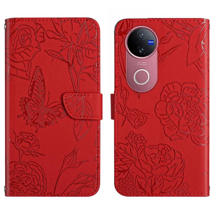HT03 Skin Feel Butterfly Embossed Flip Leather Phone Case, For vivo Y39 5G Global, For vivo V50 Lite 5G, For vivo Y04 4G / Y29s 5G, For vivo Y29 4G Global, For vivo V50 5G Global, For vivo Y02A 4G / Y02 4G / Y11 2023, For vivo Y56 5G Global������������...