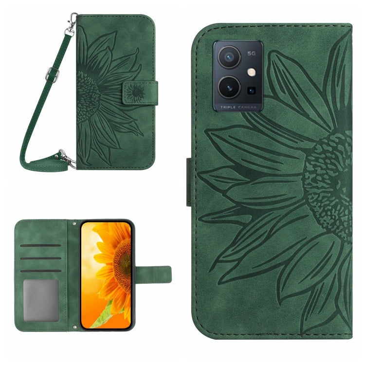 Skin Feel Sun Flower Embossed Flip Leather Phone Case with Lanyard, For vivo V27E 4G Global, For vivo Y02A 4G / Y02 4G / Y11 2023, For vivo Y55S 5G 2023 / Y55 5G / T1 5G, For vivo Y75 5G Global, For vivo Y56 5G Global, For vivo Y02S Global / Y16 4G Glo...