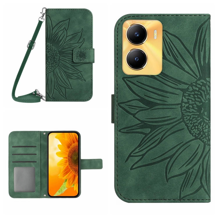 Skin Feel Sun Flower Embossed Flip Leather Phone Case with Lanyard, For vivo V27E 4G Global, For vivo Y02A 4G / Y02 4G / Y11 2023, For vivo Y55S 5G 2023 / Y55 5G / T1 5G, For vivo Y75 5G Global, For vivo Y56 5G Global, For vivo Y02S Global / Y16 4G Glo...