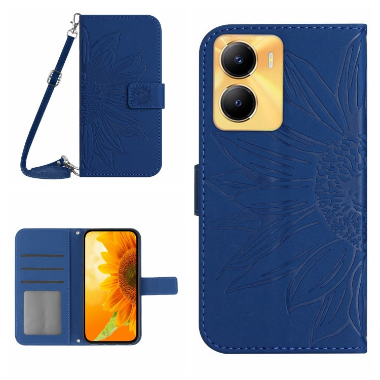 Skin Feel Sun Flower Embossed Flip Leather Phone Case with Lanyard, For vivo V27E 4G Global, For vivo Y02A 4G / Y02 4G / Y11 2023, For vivo Y55S 5G 2023 / Y55 5G / T1 5G, For vivo Y75 5G Global, For vivo Y56 5G Global, For vivo Y02S Global / Y16 4G Glo...