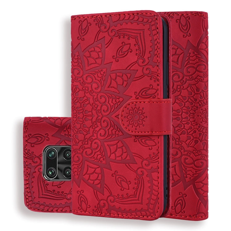 Embossed Sunflower Pattern Horizontal Flip PU Leather Case with Holder & Card Slots & Wallet & Lanyard, For Xiaomi Redmi Note 9 Pro Max, For Xiaomi Mi CC9 Pro / Mi Note 10 / Mi Note 10 Pro, For Huawei Mate 30 Pro