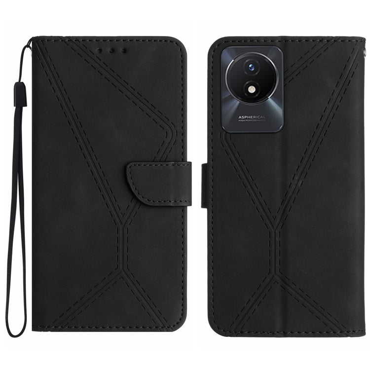 Stitching Embossed Leather Phone Case, For vivo V27E 4G Global, For vivo Y02A 4G / Y02 4G / Y11 2023, For vivo Y55S 5G 2023 / Y55 5G / T1 5G, For vivo Y75 5G Global, For vivo Y56 5G Global, For vivo Y02S Global / Y16 4G Global, For vivo Y77E 5G��������...