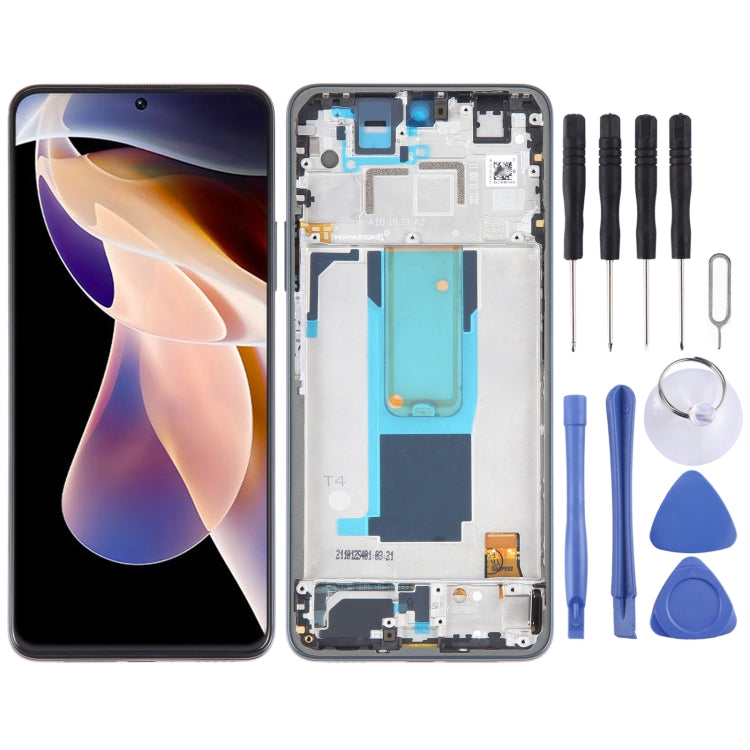 LCD Screen Digitizer Full Assembly with Frame, For Xiaomi 11i 5G 2022, For Xiaomi 11i HyperCharge 5G, For Xiaomi Redmi Note 11 Pro+ 5G