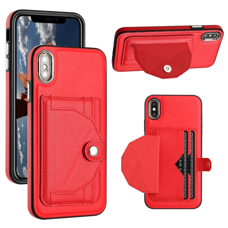 Shockproof Leather Phone Case with Card Holder, For iPhone XS Max, For iPhone XR, For iPhone X / XS, For iPhone SE 2022/SE 2020/6/7/8, For iPhone 6 Plus/7 Plus/8 Plus