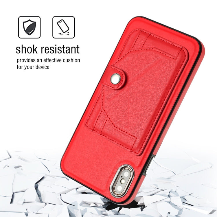 Shockproof Leather Phone Case with Card Holder, For iPhone XS Max, For iPhone XR, For iPhone X / XS, For iPhone SE 2022/SE 2020/6/7/8, For iPhone 6 Plus/7 Plus/8 Plus