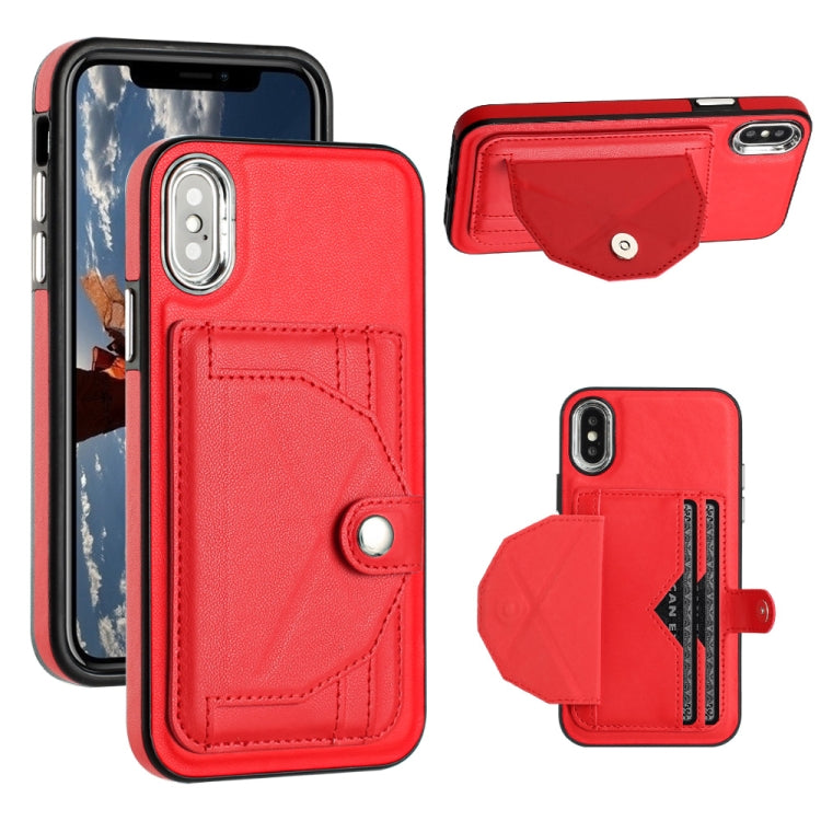 Shockproof Leather Phone Case with Card Holder, For iPhone XS Max, For iPhone XR, For iPhone X / XS, For iPhone SE 2022/SE 2020/6/7/8, For iPhone 6 Plus/7 Plus/8 Plus