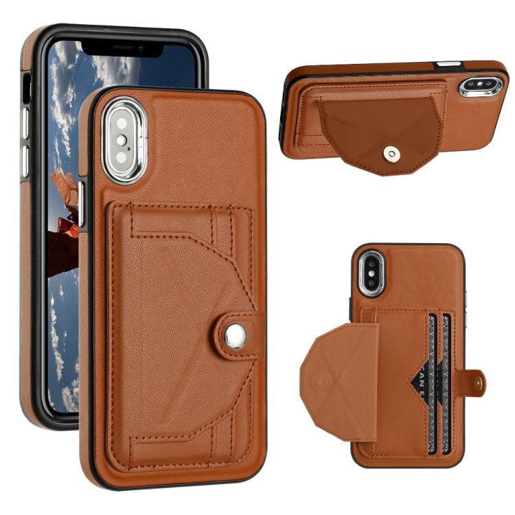 Shockproof Leather Phone Case with Card Holder, For iPhone XS Max, For iPhone XR, For iPhone X / XS, For iPhone SE 2022/SE 2020/6/7/8, For iPhone 6 Plus/7 Plus/8 Plus