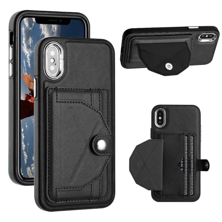 Shockproof Leather Phone Case with Card Holder, For iPhone XS Max, For iPhone XR, For iPhone X / XS, For iPhone SE 2022/SE 2020/6/7/8, For iPhone 6 Plus/7 Plus/8 Plus