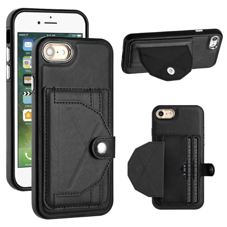 Shockproof Leather Phone Case with Card Holder, For iPhone XS Max, For iPhone XR, For iPhone X / XS, For iPhone SE 2022/SE 2020/6/7/8, For iPhone 6 Plus/7 Plus/8 Plus