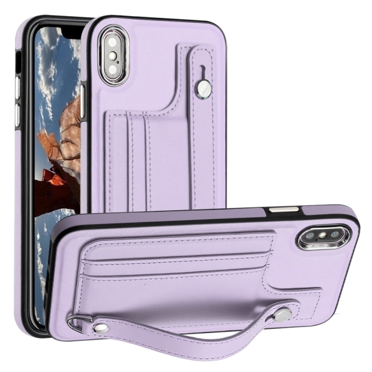 Shockproof Leather Phone Case with Wrist Strap, For iPhone XS Max, For iPhone XR, For iPhone X / XS, For iPhone SE 2022/SE 2020/6/7/8, For iPhone 6 Plus/7 Plus/8 Plus