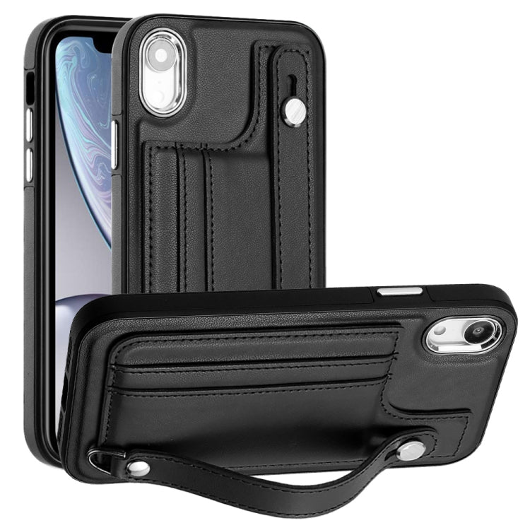 Shockproof Leather Phone Case with Wrist Strap, For iPhone XS Max, For iPhone XR, For iPhone X / XS, For iPhone SE 2022/SE 2020/6/7/8, For iPhone 6 Plus/7 Plus/8 Plus
