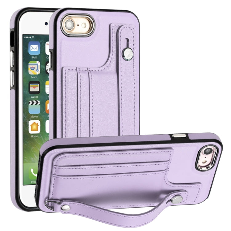 Shockproof Leather Phone Case with Wrist Strap, For iPhone XS Max, For iPhone XR, For iPhone X / XS, For iPhone SE 2022/SE 2020/6/7/8, For iPhone 6 Plus/7 Plus/8 Plus