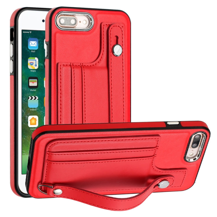 Shockproof Leather Phone Case with Wrist Strap, For iPhone XS Max, For iPhone XR, For iPhone X / XS, For iPhone SE 2022/SE 2020/6/7/8, For iPhone 6 Plus/7 Plus/8 Plus