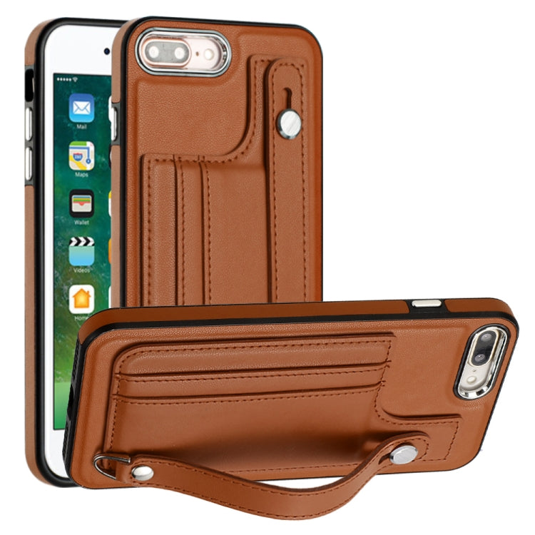 Shockproof Leather Phone Case with Wrist Strap, For iPhone XS Max, For iPhone XR, For iPhone X / XS, For iPhone SE 2022/SE 2020/6/7/8, For iPhone 6 Plus/7 Plus/8 Plus