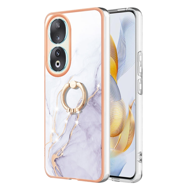 Electroplating Marble IMD TPU Phone Case with Ring Holder, For Honor X6b, For Honor 200 Lite Global, For Honor X7b 4G / 5G, For Honor X8b, For Honor X9b, For Honor X6a, For Honor 90 Lite 5G, For Honor 90 5G, For Honor Magic5 Pro, For Honor X8a���������...