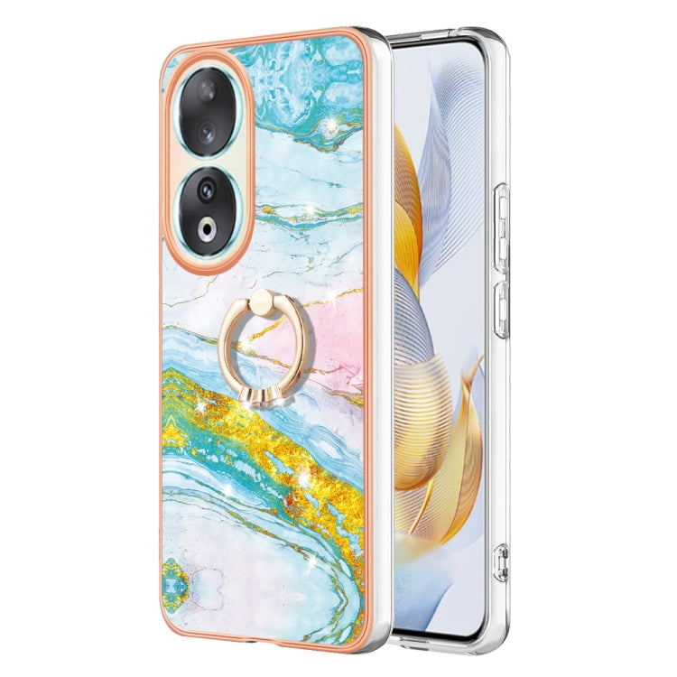 Electroplating Marble IMD TPU Phone Case with Ring Holder, For Honor X6b, For Honor 200 Lite Global, For Honor X7b 4G / 5G, For Honor X8b, For Honor X9b, For Honor X6a, For Honor 90 Lite 5G, For Honor 90 5G, For Honor Magic5 Pro, For Honor X8a���������...