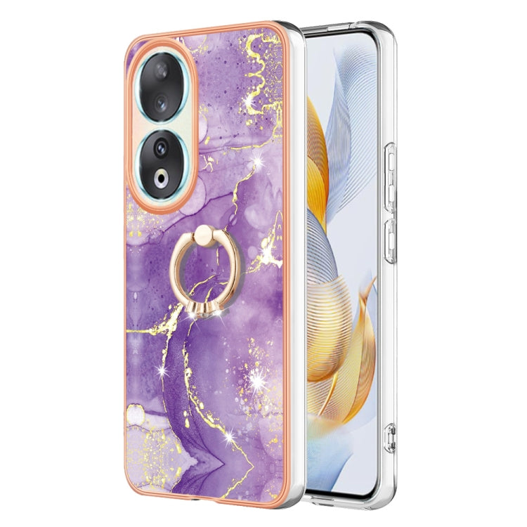 Electroplating Marble IMD TPU Phone Case with Ring Holder, For Honor X6b, For Honor 200 Lite Global, For Honor X7b 4G / 5G, For Honor X8b, For Honor X9b, For Honor X6a, For Honor 90 Lite 5G, For Honor 90 5G, For Honor Magic5 Pro, For Honor X8a���������...