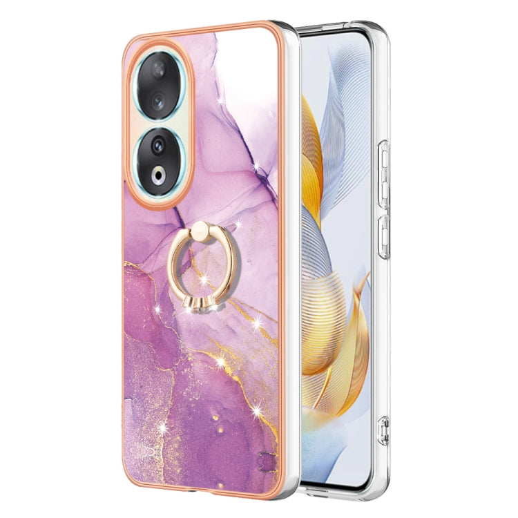 Electroplating Marble IMD TPU Phone Case with Ring Holder, For Honor X6b, For Honor 200 Lite Global, For Honor X7b 4G / 5G, For Honor X8b, For Honor X9b, For Honor X6a, For Honor 90 Lite 5G, For Honor 90 5G, For Honor Magic5 Pro, For Honor X8a���������...