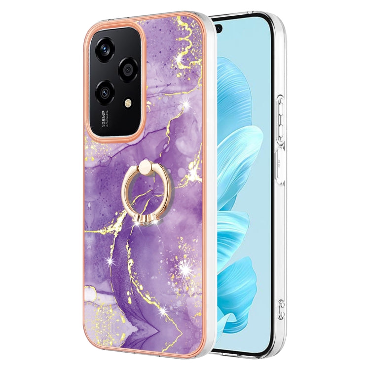 Electroplating Marble IMD TPU Phone Case with Ring Holder, For Honor X6b, For Honor 200 Lite Global, For Honor X7b 4G / 5G, For Honor X8b, For Honor X9b, For Honor X6a, For Honor 90 Lite 5G, For Honor 90 5G, For Honor Magic5 Pro, For Honor X8a���������...